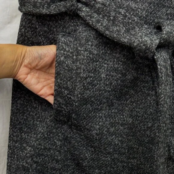 Steve Madden Zip Up Tie Front Trench Coat Women XL Charcoal Gray - Picture 4 of 11